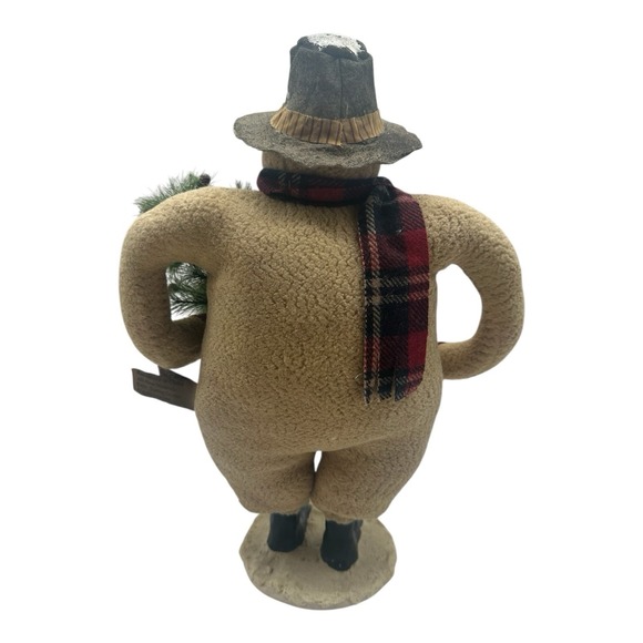 Vintage ESC Trading Cody Foster Primitive Snowman w/ Tree Folk Art 2002 14" Tall - Picture 3 of 7
